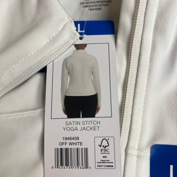 Jockey Off White Satin Stitch Yoga Jacket - Picture 2 of 5